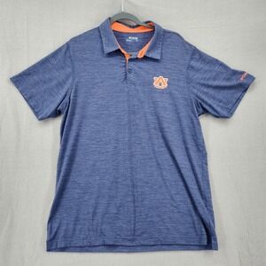 Columbia Auburn Tigers Mens Large Blue Space Dye Polo Shirt AO2986 NCAA Football